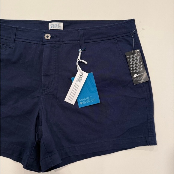 NWT Market & Spruce Dark Blue Women's Chino Shorts Sz 16 - Picture 2 of 7
